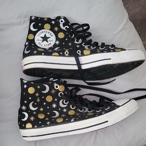 Converse High-Top Sneakers - Black and Gold
